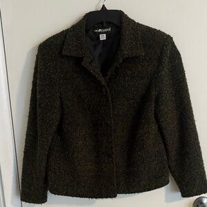 Sag Harbor Women's Dark Green With Colored Textured Blazer